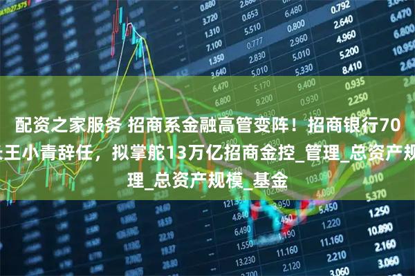 配资之家服务 招商系金融高管变阵！招商银行70后副行长王小青辞任，拟掌舵13万亿招商金控_管理_总资产规模_基金
